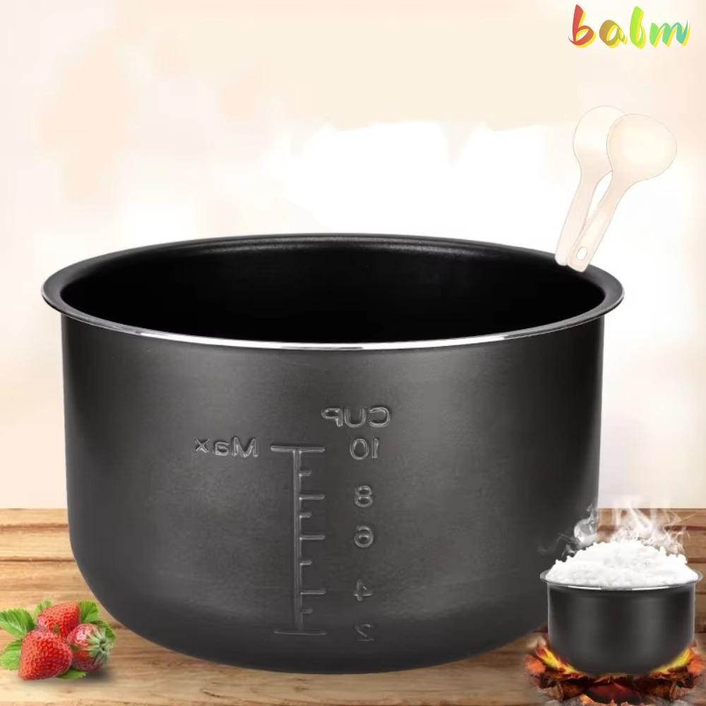 BALM หม้อความดันไฟฟ้า Liner, 4L/5L/6L Universal Non-stick Rice Pot Gall,ทนทานโลหะผสมคริสตัลสีดําด้านในหม้อหุงข้าวอะไหล่