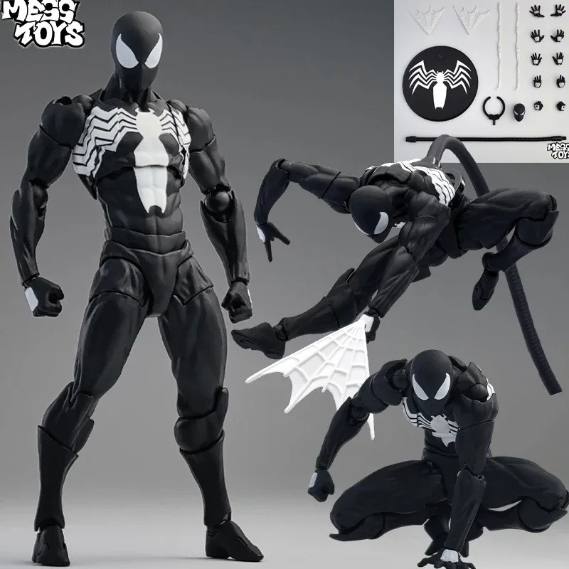 CT/Mess ของเล่น Spiderman Action Figure สีดํา/สีแดง Spider Man Symbiote ชุดตุ๊กตาของเล่นสําหรับเด็กสะสม