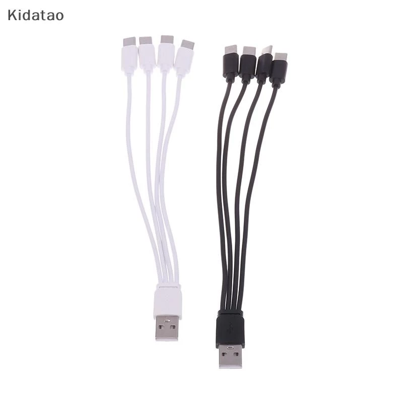 Kidatao 20 ซม.4 In 1 USB C สายชาร์จ 4 พอร์ต USB Splitter สายชาร์จ Type C Connector สําหรับโทรศัพท์มือถือสมาร์ทโฟนแท็บเล็ตใหม่ thumbnail 3