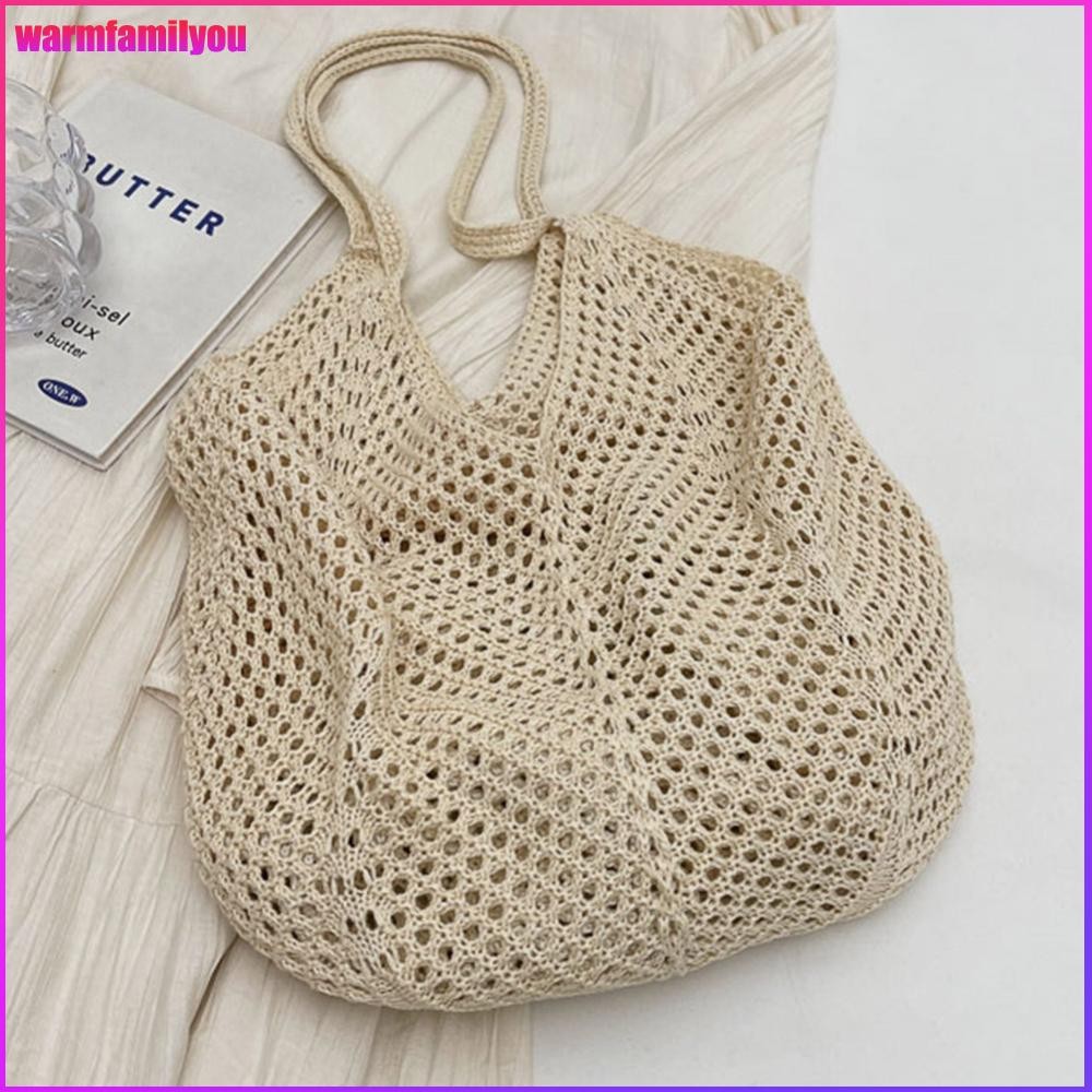 warmfamilyou Women Aesthetic Hobo Bag สีทึบถัก Tote กระเป๋าถือสุภาพสตรีกระเป๋าถือทุกวัน S
