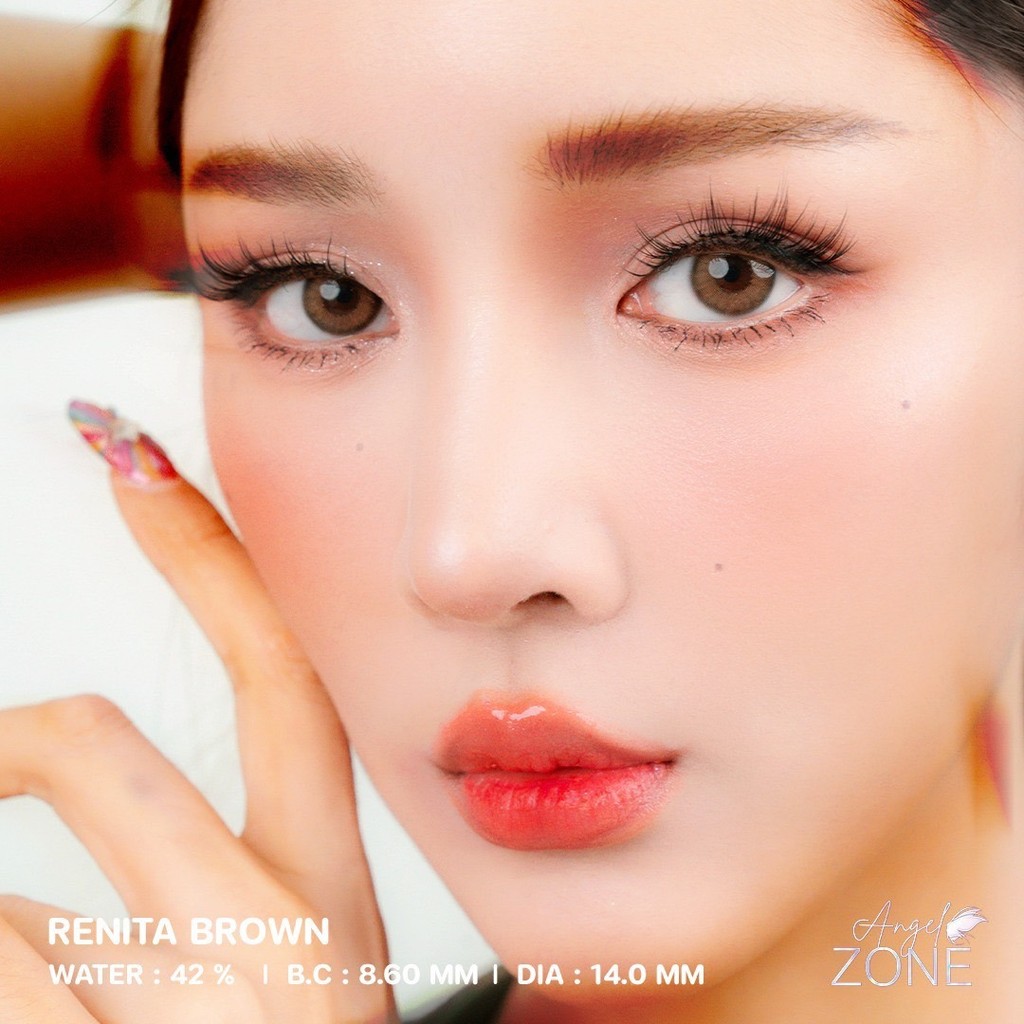 Angel Zone คอนแทคเลนส์ รุ่น Renita Brown 14.0 (รองรับสายตาปกติและค่าสายตาสั้น -0.50 ถึง -10.00)