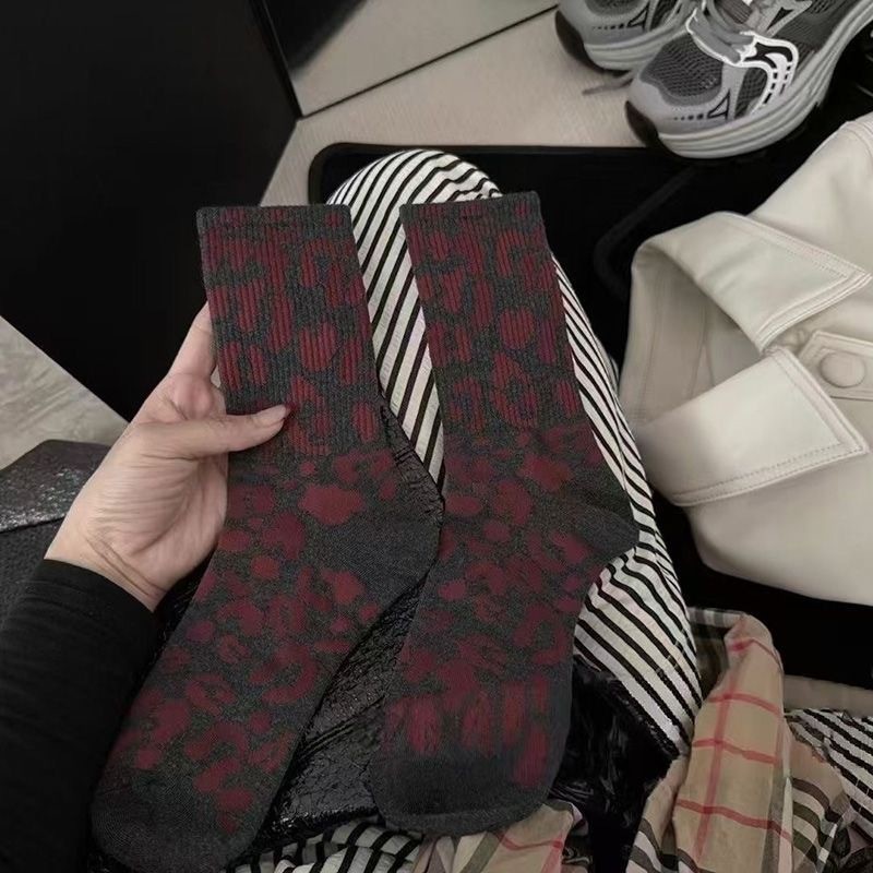 ฤดูใบไม้ร่วงฤดูหนาวเสือดาวพิมพ์ถุงน่องผู้หญิงยุโรปสไตล์อเมริกันins Super Hot CasualกีฬาRetro All-Matchสุภาพสตรี - รูปที่ 4