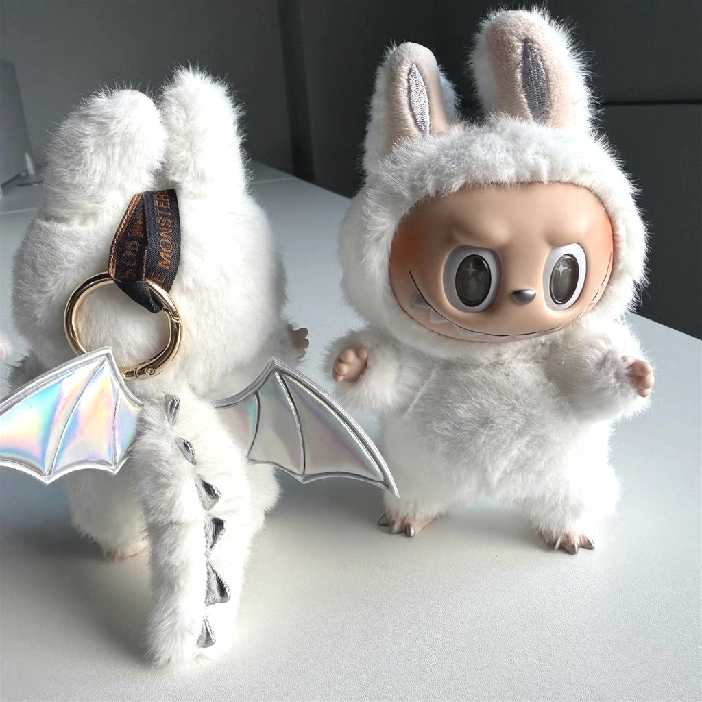 Popmart Labubu Zimomo ANGEL IN CLOUDS ตุ๊กตาที่กําหนดเองไวนิล Face กล่องตาบอดของเล่นตุ๊กตาจี้ 17 ซม.