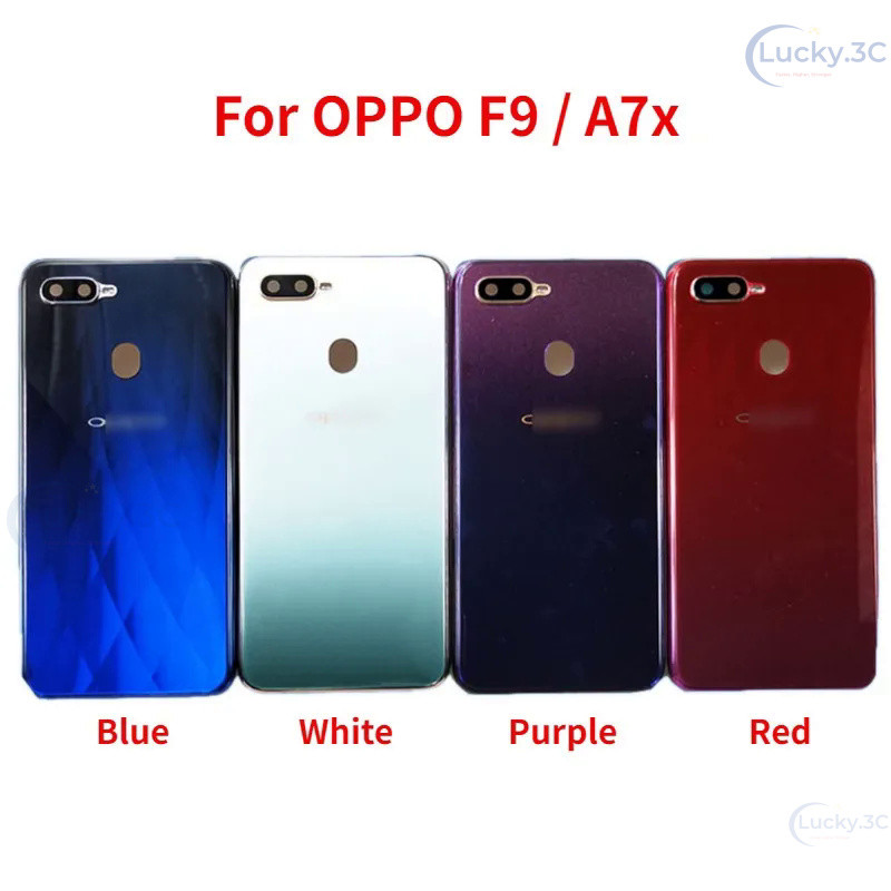 ใหม่ปกหลังสําหรับ OPPO F9 A7x CPH1823 1825 1881 PBBM00 PBBT00 แบตเตอรี่ด้านหลังประตูกรณีพร้อมกรอบกล้