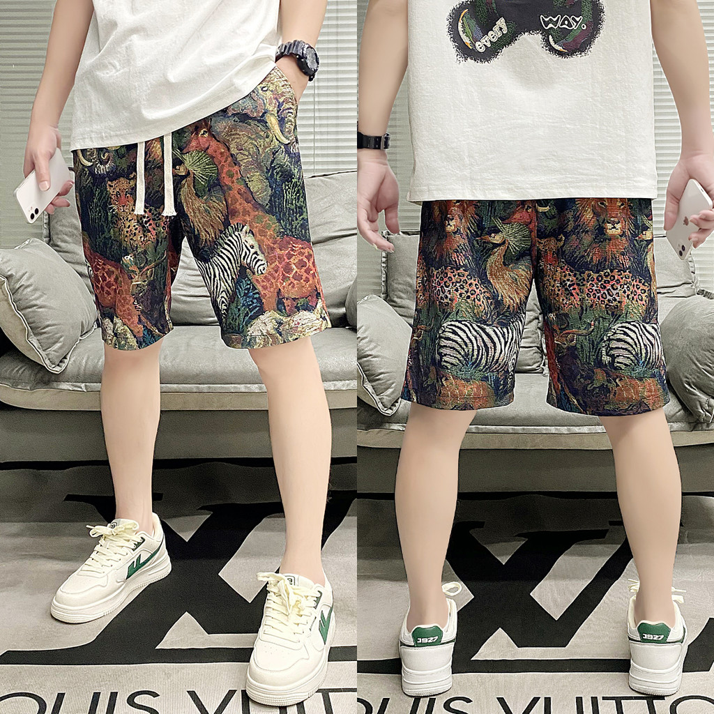 SH101 HOME กางเกงขาสั้น แฟชั่นน่ารัก กางเกงลำลอง สามารถสวมใส่ได้ทั้งชายหญิง ลวดลายสมัยใหม่ QC-DK8014