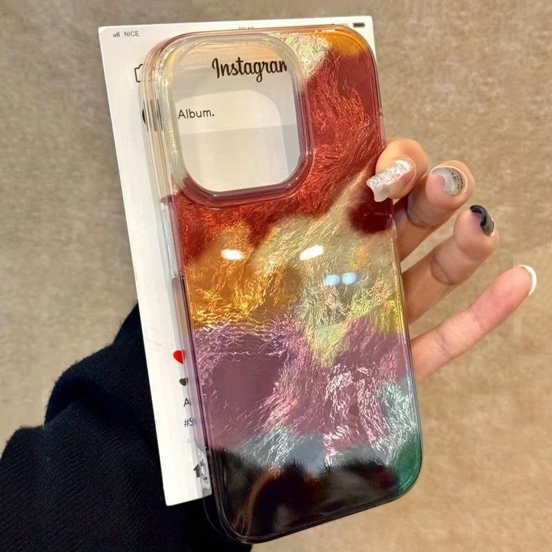 กาแฟสีน้ําตาลเลเซอร์เคสโทรศัพท์สําหรับiPhone 16 17 15 14 Pro Max 16e 13 12 11 XS X XR 7 8 Plus SE2022 ป้องกันกันกระแทกฝาหลัง