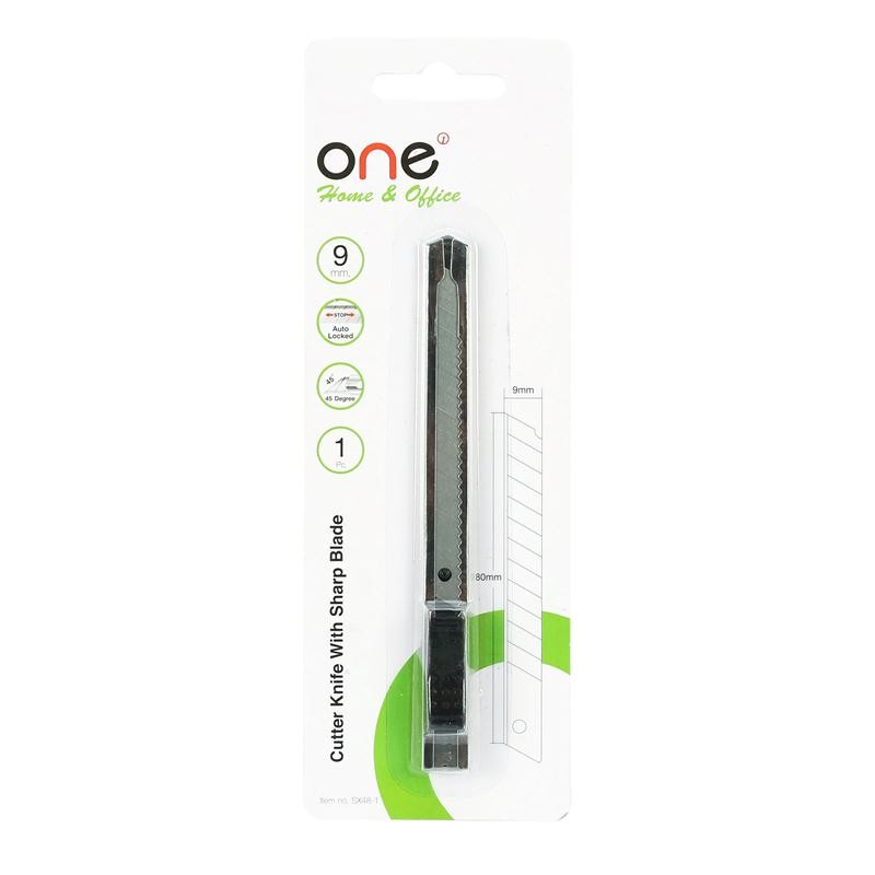 ONE มีดคัตเตอร์ รุ่น SX48-1 สีเงิน ขนาด 9 มม.