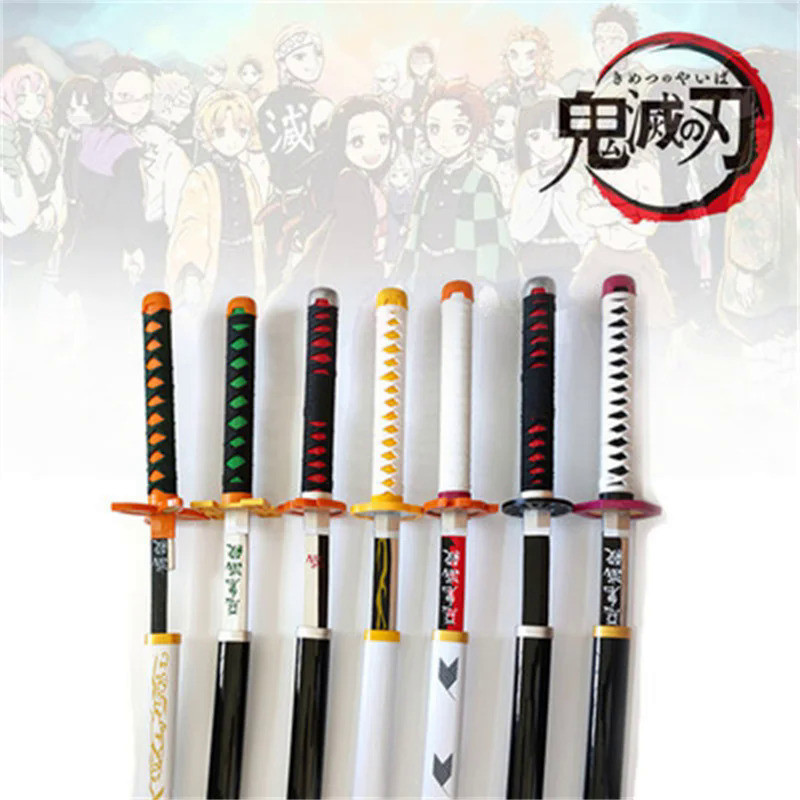 Luxury Wood Demon Slayer Sword Real Katana Swords Japanese Tanjiro Nezuko Zenitsu Inosuke Butterfly 