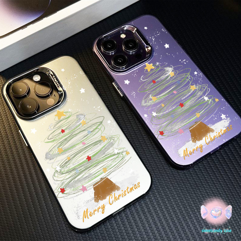 เคสแข็งคุณภาพ insต้นคริสต์มาส for IPhone 13 12 7Plus 14 15 11 16 Pro Max 8Plus XR XSMax SE เคสไอโฟน11 เคสไอโฟน13