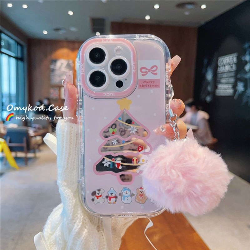 SAMSUNG หรูหรากระจกสําหรับsamsung A02s A03 A05 A05s A10S A12 A13 A14 A15 A24 A25 A34 A35 A32 A54 A55 A51 S23 S24 เคสโทรศัพท์INSน่ารักต้นคริสต์มาสAnti Drop