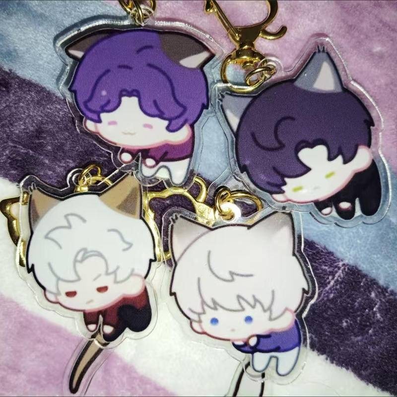 Love และ Deepspace พวงกุญแจ Xavier Zayne Rafayel ralayo Sylus Qin Che Shen Xinghui Li Shen Qi Yu อะนิเมะ DIY หาง Wagging พวงกุญแจกระเป๋าจี้คอสเพลย์การ์ตูนของขวัญ