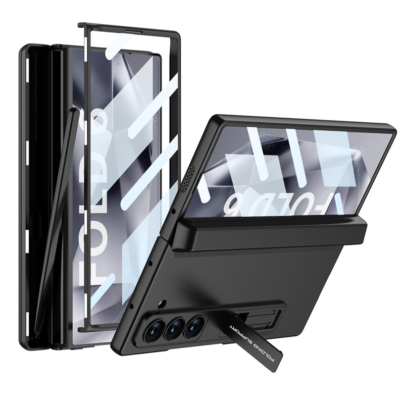 Ready ใหม่สําหรับเคส Samsung Galaxy Z Fold 6 พร้อมที่วางปากกา S Fold5 พร้อมกระจก เคส Fold6 พร้อมขาตั