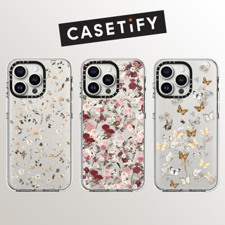 Kasus telepon Akrilik CASETIFY untuk iPhone 17 16 15Pro MAX 15Pro 15Plus 11 12 13 14 Pro MAX Retro flowers case Drop proof impact high-quality Case Cover
