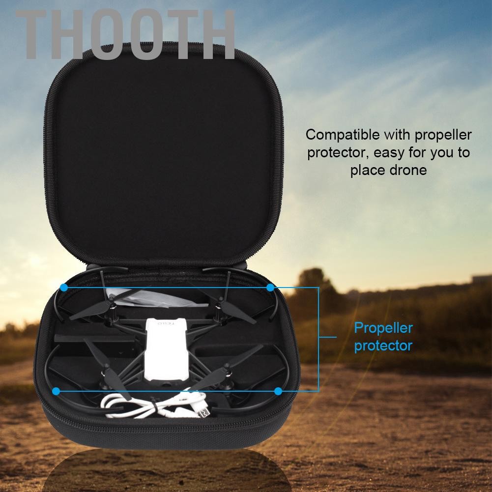 Thooth โดรน เคส ซิปสองทาง กระเป๋าโดรนสำหรับ DJI Tello การจัดเก็บและอุปกรณ์เสริม