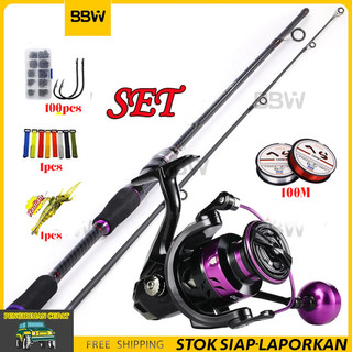 Beli 1 dapat 6 Set Pancing Carbon Fiber Paling Lengkap - Joran 1.6M-2.4M Kuat & Tahan Lama - Kombo Siap Pakai untuk Pemula dan Nelayan - Ideal untuk Air Tawar & Laut