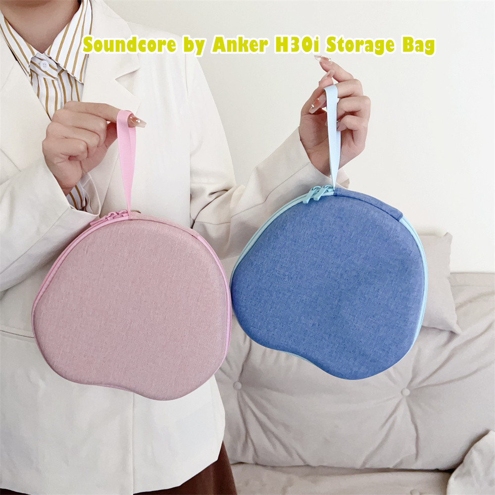 จัดส่งรวดเร็วFor Soundcore โดย Anker H30i เคสหูฟัง Simple Blue ชุดหูฟัง Earpads กระเป๋าเก็บ EVA กล่อ