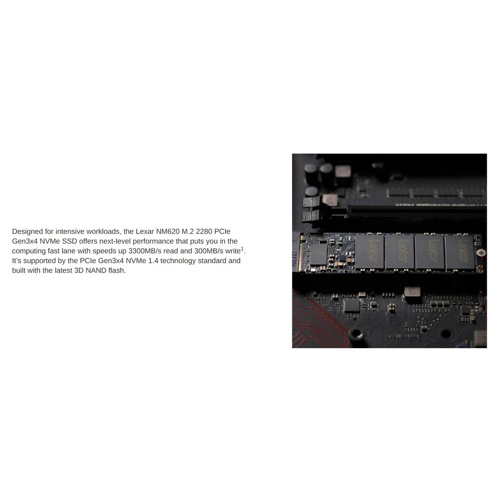 ส่งด่วน SSD Lexar NM620 512GB 1TB 2TB (เอสเอสดี) M.2 2280 PCIe NVMe Gen3x4