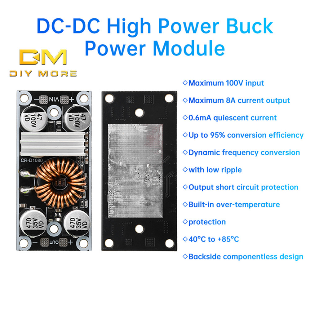Diymore DC-DC สูง Power Step-down โมดูล DC Converter 100V ถึง 5V12V24V8A เอาต์พุต High Current แรงดันสูงทนความถี่แบบไดนามิก Conversion Low Grain ลูกฟูก