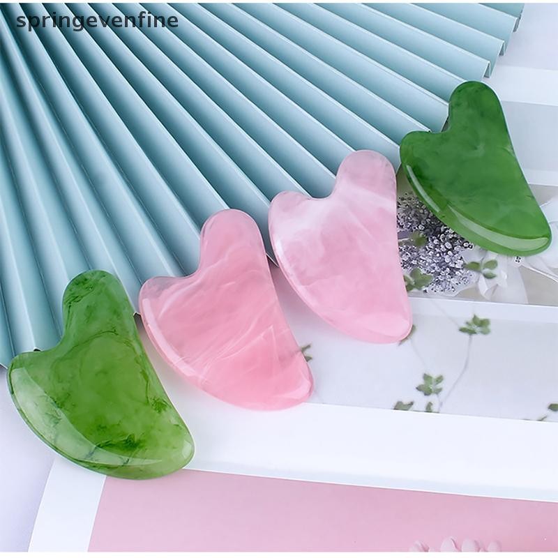 Springevenfine เรซินธรรมชาติ Gua Sha Board นวด Guasha แผ่นเครื่องนวดหน้า Scrapers เครื่องมือ Springevenfine