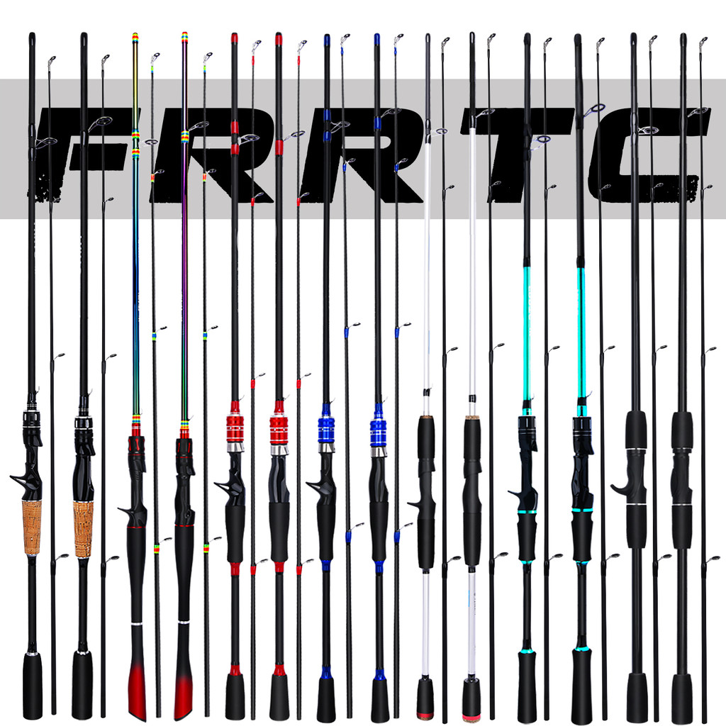Frrtc เบ็ดตกปลาคาร์บอนไฟเบอร์ 165 ซม.180 ซม.หล่อ Spinning Fishing Rod Spinning Rod Baitcasting Rod ค