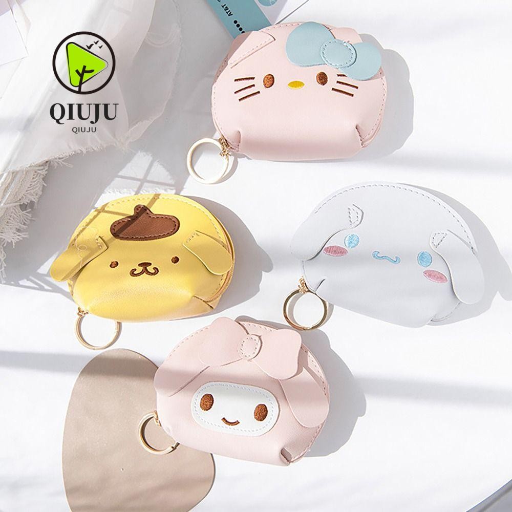 SANRIO กระเป๋าเครื่องสําอาง ชิวจู ซิปเรียบ ปู่ กระเป๋าใส่เหรียญ ซานริโอ,น่ารักกันน้ํา ทํานอง คิตตี้ ซินนามอนโรล ถุงเก็บลิปสติกสําหรับนักเรียนผู้หญิงสา