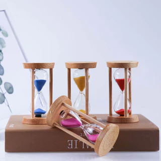 3/5 นาทีไม้รอบนาฬิกาทรายขนาดเล็กกรอบไม้ทรายจับเวลา Minimalist Modern Home Furnishing