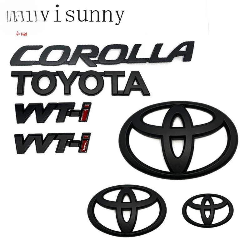 Hys ใช้ได้กับ Toyota Altis Corolla wordmark vv-i สัญลักษณ์หน้ามาตรฐานด้านข้าง หรือสัญลักษณ์ด้านหลัง โลโก้ชุบ ABS (สีดําโง่)
