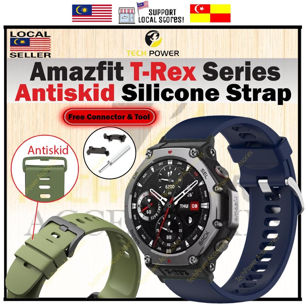 Amazfit T-Rex 3 /Amazfit T-Rex 2 Strap สายซิลิโคนป้องกันการลื่นไถล,Tali Jam Nothing Amazfit T-Rex3 /