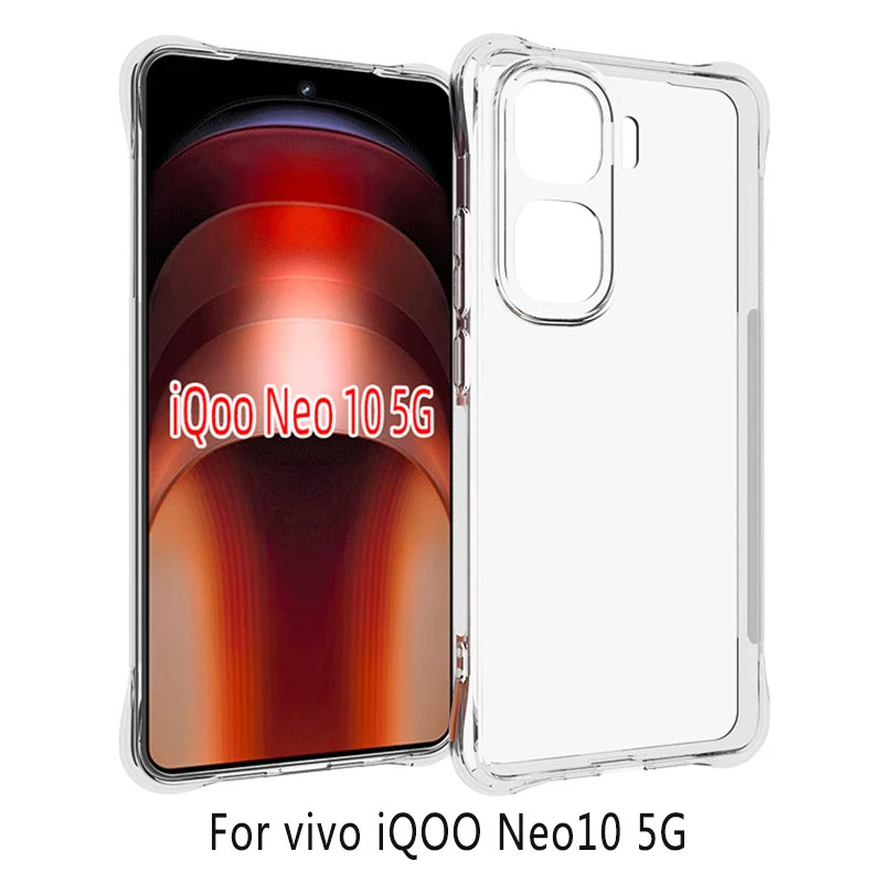Vivo IQOO Neo 10 Pro + Plus 5GกรณีAir CushionกันกระแทกถุงลมนิรภัยซิลิโคนใสTPUปกหลังสําหรับIQOO Neo 10 Neo 11 iQOO Neo10 9S Pro Plus + 5G