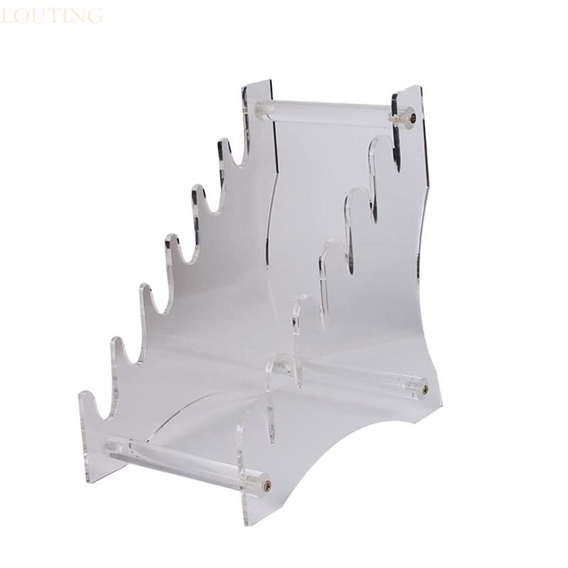 Louting มีดขาตั้งจอแสดงผลอะคริลิคโปร่งใส 6 ช่องผู้ถือแร็คที่ถอดออกได้มีด Organizer สะสม Gi