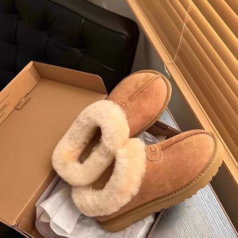 รองเท้าบูท Uggs สไตล์แฟชั่นสำหรับผู้หญิง อารมณ์อบอุ่นและสวมใส่ง่าย