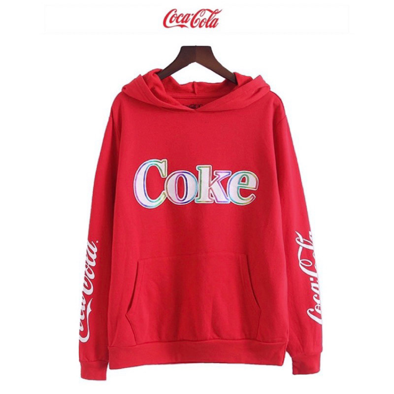 cotton เสื้อวอร์ม ฮู้ดสีแดง 🏳️‍🌈Coke  hooddie coke pride LGBTQ+ 🛑แบรนด์🎗️Coca Cola🎗️แท้💯% (TS249)