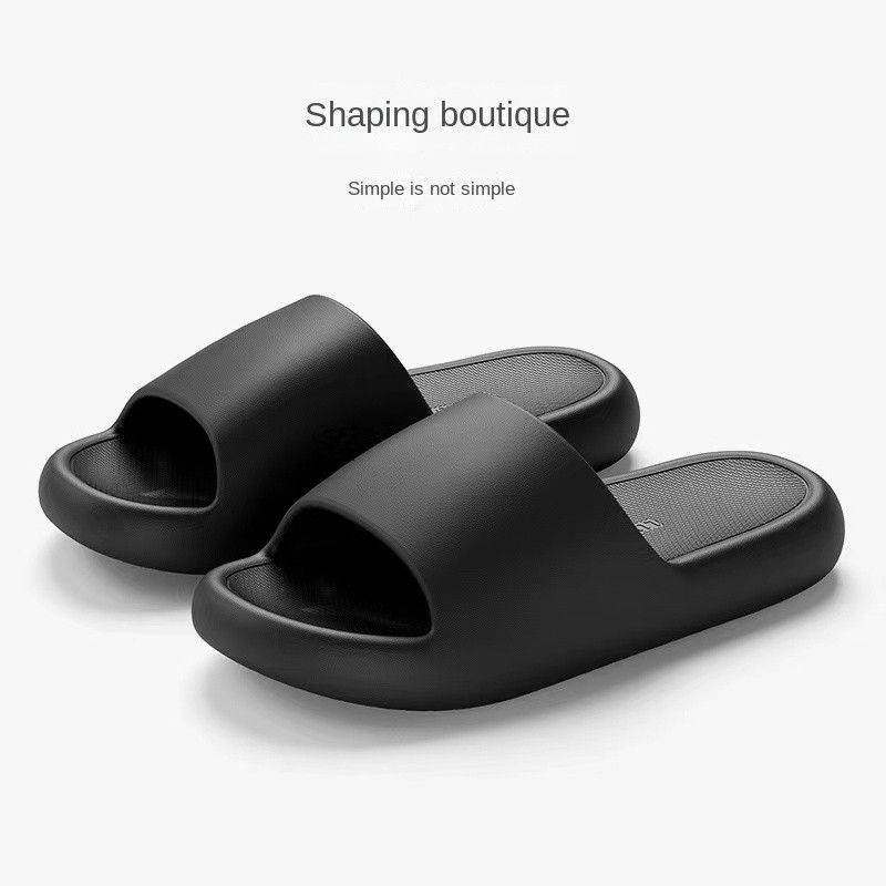 รองเท้าแตะผู้ชายสไตล์ใหม่คุณภาพสูง Shi-Stepping Feeling EVA3.0 ซม.หนาSoled รองเท้าแตะบ้านคู่สไตล์ในร่ม Anti-Slip Mu