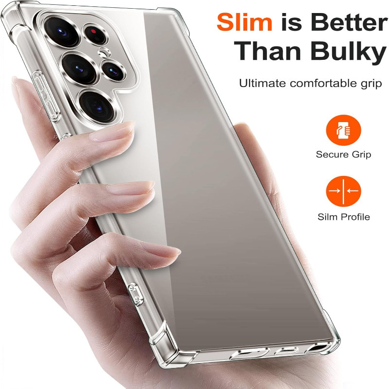 SAMSUNG เคสซิลิโคนใสกันกระแทกสําหรับSamsung Galaxy S26 S25 S24 S23 S22 S21 S20 S10 Plus Ultra FE Lite 5Gปกหลังหมายเหตุ 8 9 10 20