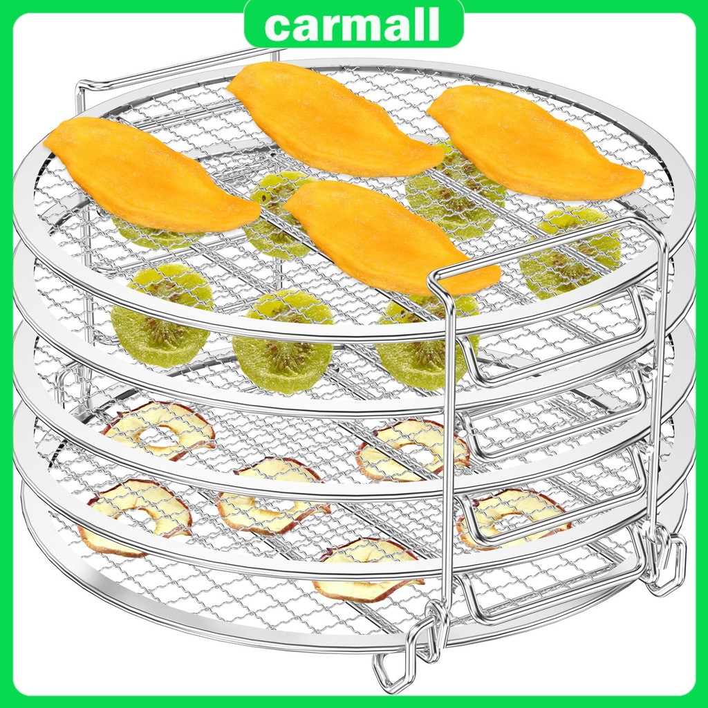 5 ชั้น Air Fryer Dehydrator Rack เกรดอาหารสแตนเลสชั้นวางย่าง Toast Rack Stackable Multi-Layer ทําอาห