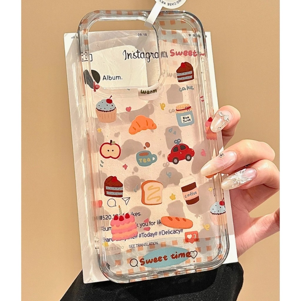 รถขนมหวานเหมาะสําหรับ Apple 16/15/14/13p เคสโทรศัพท์ 12/11 Creative XS/XR/8p รวมทุกอย่าง 7p เคสโทรศั