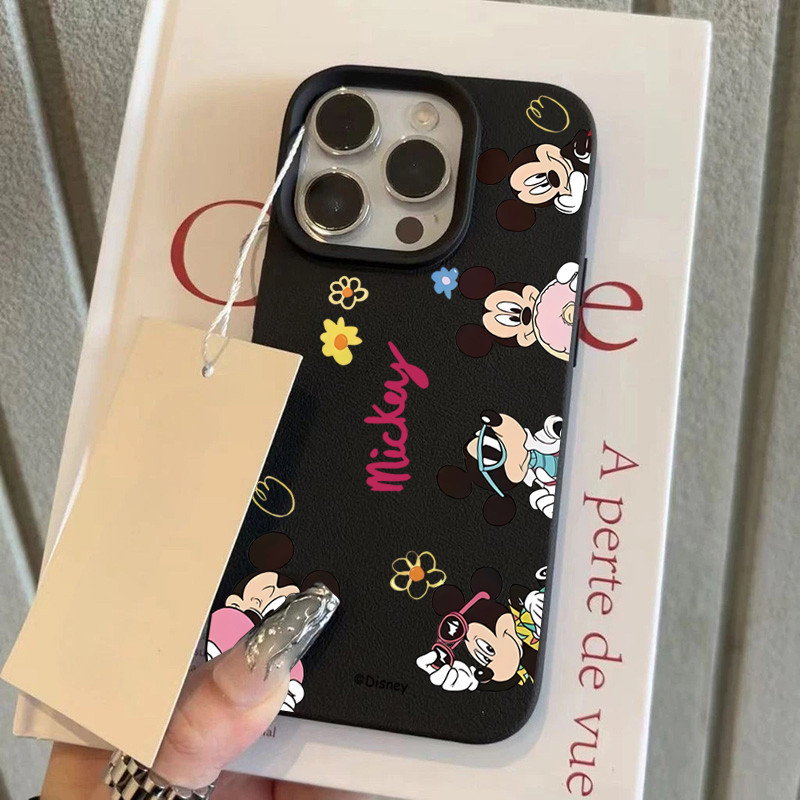 ฝาครอบโทรศัพท์นุ่มได For iPhone11 13 15 เคส ไอโฟน12 14 ProMax 7 8Plus X XR XS Maxมิกกี้รูปหัวใจ