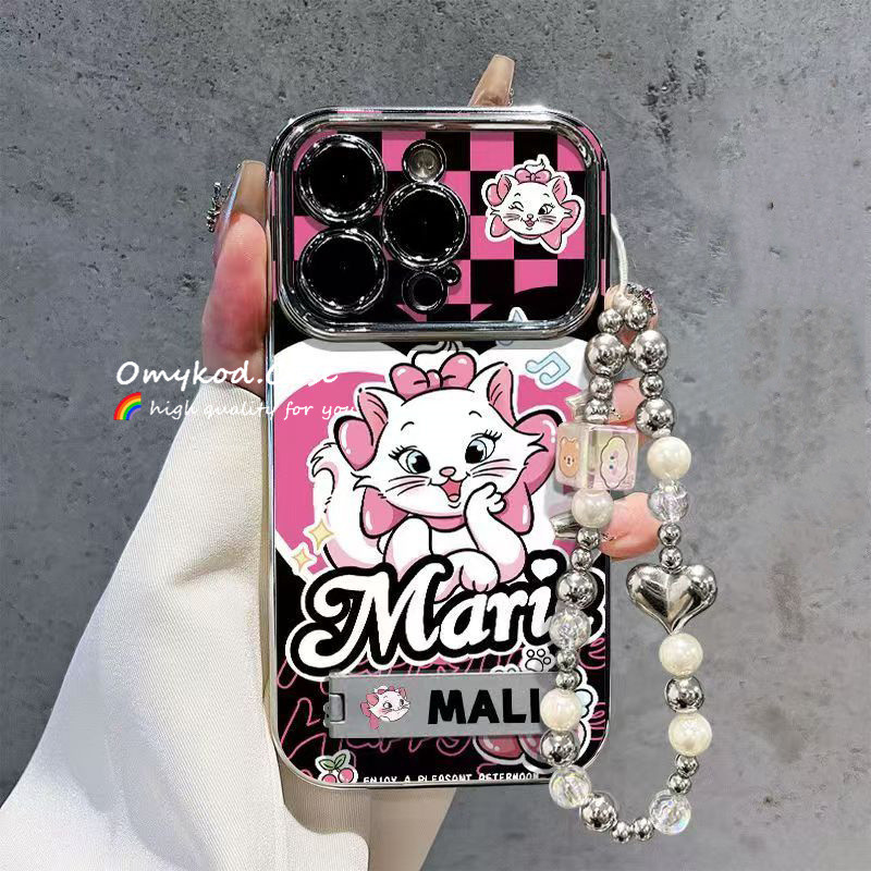 วงเล็บ + Lanyard สําหรับ Infinix Smart 8 7 Hot 40 Pro 40i 40 Pro 30i Play Spark Go 2024 หมายเหตุ 40 30 เคสโทรศัพท์ INS Marie Cat น่ารัก Blackpink Anti Drop กันกระแทกฝาครอบป้องกัน
