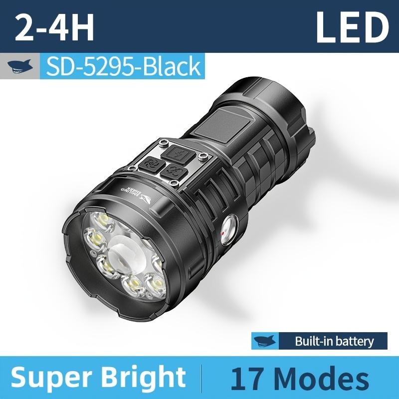 Super Bright USB ชาร์จไฟฉาย LED 17 โหมดวัสดุ ABS พร้อม COB ด้านข้างไฟฉายมัลติฟังก์ชั่นสําหรับเดินป่ากลางแจ้ง