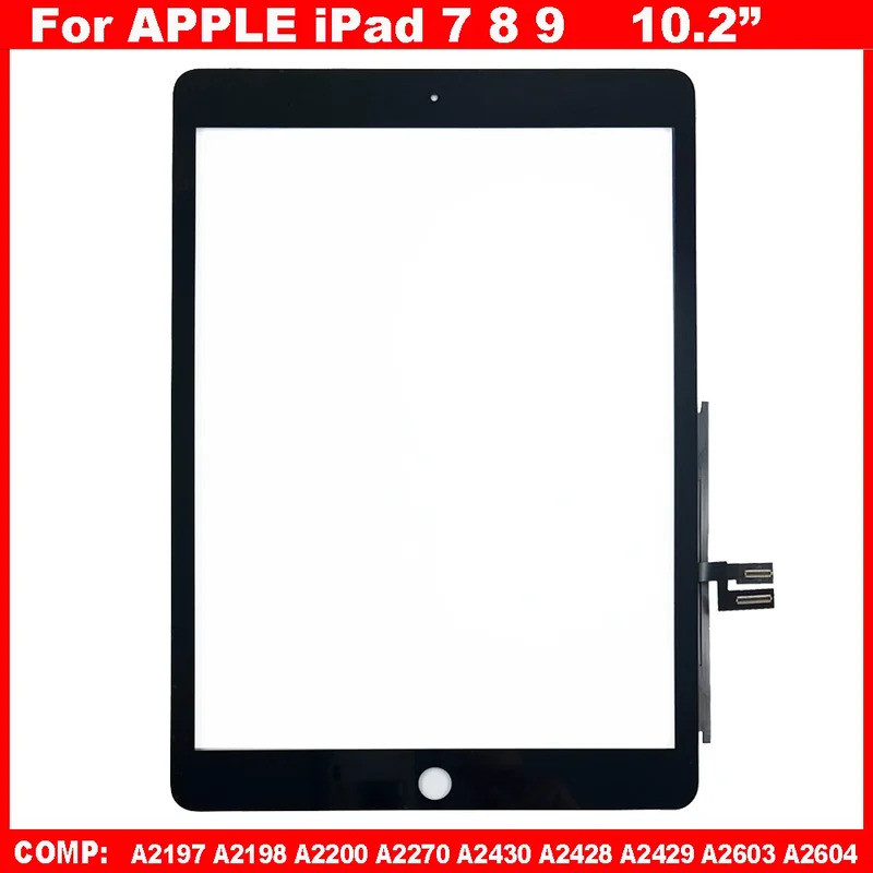 หน้าจอสัมผัสแผง Digitizer สําหรับ Apple IPAD 7 8 9 ipad7 ipad8 ipad9 2021 A2197 A2198 A2200 A2430 A2