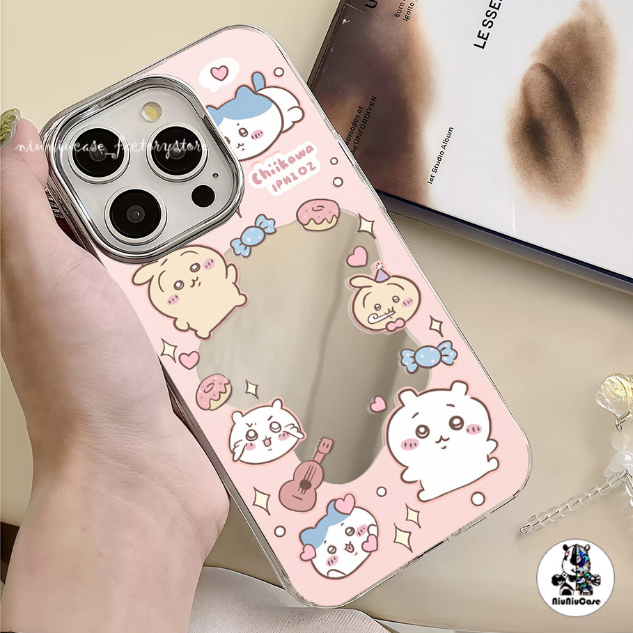 🚚จัดส่งในพื้นที่🚚 เคสแบบกระจกมิเรอร์ สัตว์น่ารัก สําหรับ IPhone16 15 14 13 12 7 8Plus 11 Pro 16 Promax X XR XS Max Case