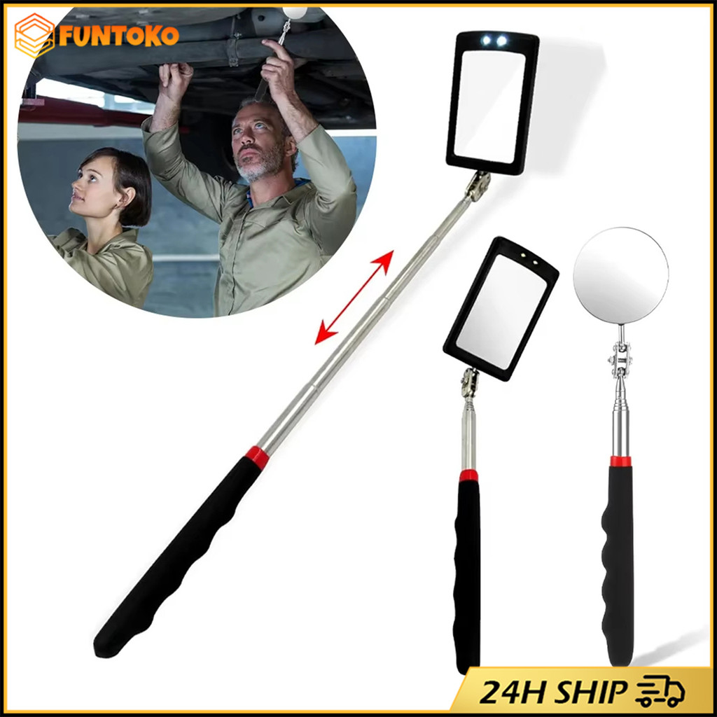 สินค้ามีคุณภาพ กระจกตรวจสอบแบตเตอรี่รถยนต์ ซ่อมรถ ยืด-หดได้ ปรับหมุนได้ 360องศา กระจกส่องรถยนต์