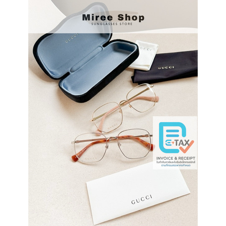 Gucci Hexagon Eyeglasses กรอบแว่นสายตาหกเหลี่ยม Unisex ของแท้ GG1420OK