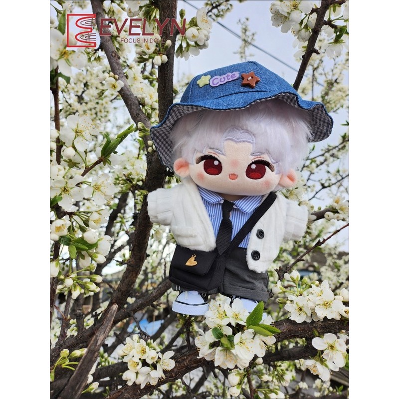 Evelyn (ตุ๊กตา) 20 ซม.รักและพื้นลึกผ้าฝ้ายของเล่นเสื้อผ้าชุดเปลี่ยนเสื้อผ้าเสื้อรองเท้ากระเป๋าอุปกรณ