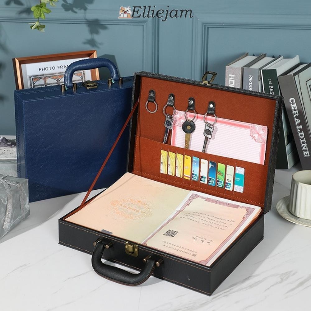 ELLIEJAM กล่องจัดส่งในห้อง, PU หนังมัลติฟังก์ชั่นกล่องเก็บเอกสาร,สันทนาการมือถือธุรกิจกล่องเครื่องมือผู้หญิงผู้ชาย