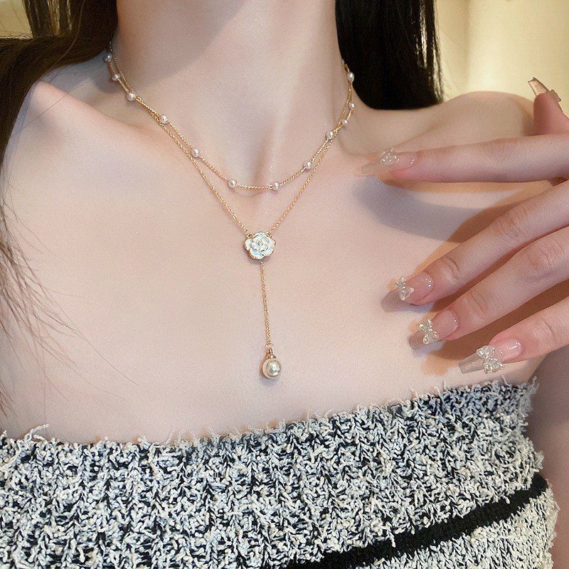 MAWAR สร้อยคอจี้อัญมณีกุหลาบสวยงาม SOS 1176