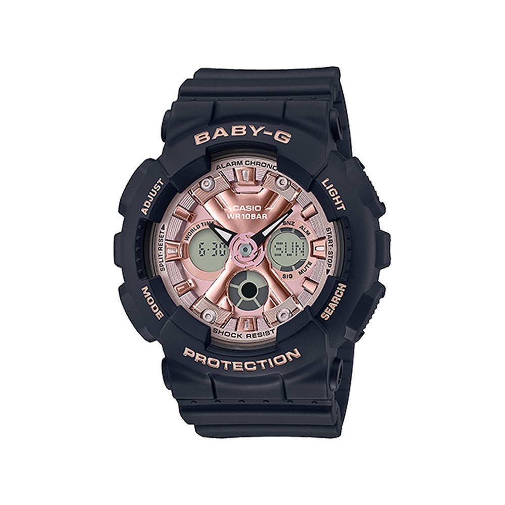 CASIO นาฬิกาข้อมือผู้หญิง BABY-G รุ่น BA-130-1A4DR วัสดุเรซิ่น สีดำ