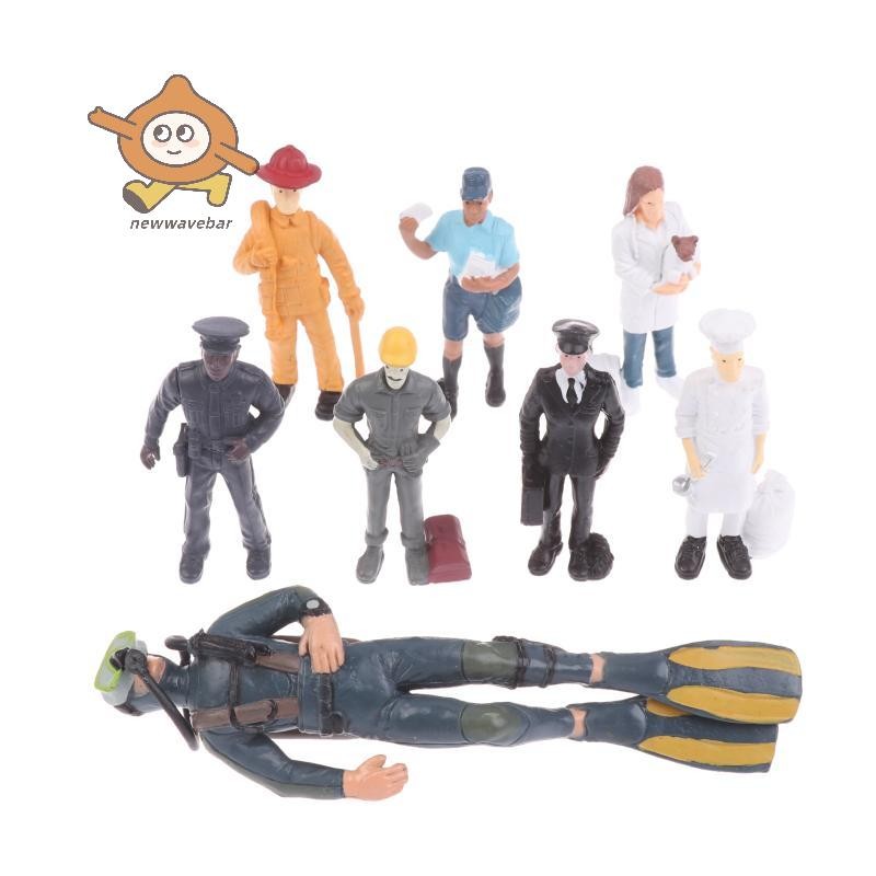 {}newwave} 1/7PCS Miniature Oceans ฉากรุ่น Diver ตัวเลขการกระทําของเล่นพลาสติก Seabed Exploration Di