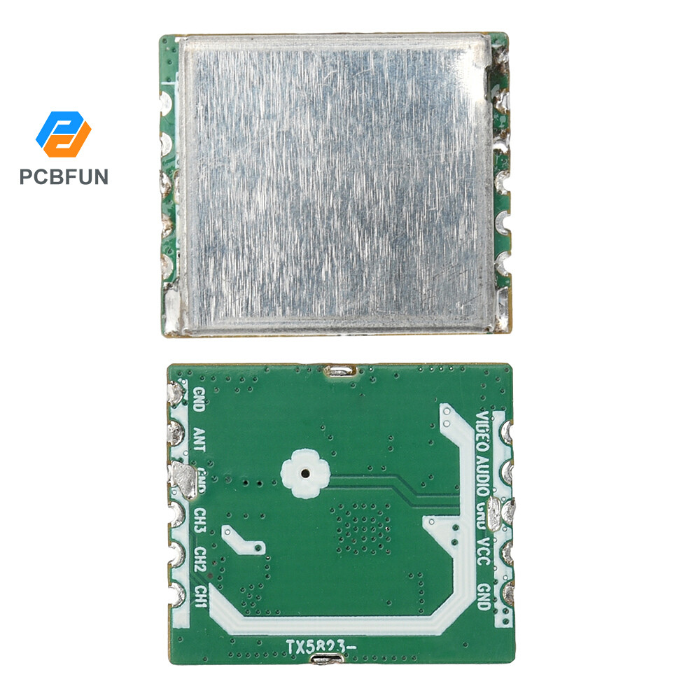 Pcbfun 5.8G FM Audio และโมดูลส่งสัญญาณวิดีโอ Tx5823S 100mw การส่งสัญญาณภาพ 8 ช่องโมดูลการส่งภาพ