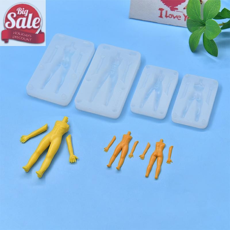 AF 1 ชุด Polymer Clay ชายตุ๊กตาลําตัวแม่พิมพ์ซิลิโคน Fondant/เรซิ่น Clay DIY ตุ๊กตาประติมากรรมการสร้างแบบจําลองเครื่องมือ A
